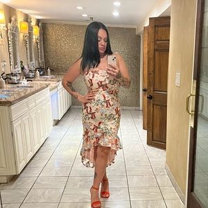 Hi Lo pink floral Dress